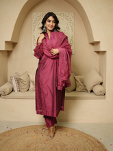 Gulaab Khass Chanderi Kurta with Dupatta and Pants